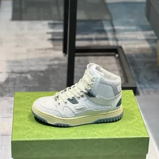 Gucci Screener Off-White Perforated Leather High-Top Sneakers