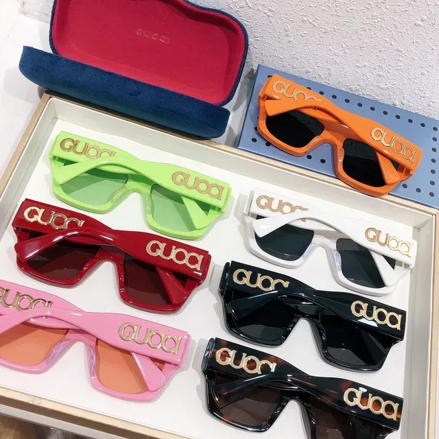 Gucci Screener Laranja Óculos de Sol Bold Retangular 3