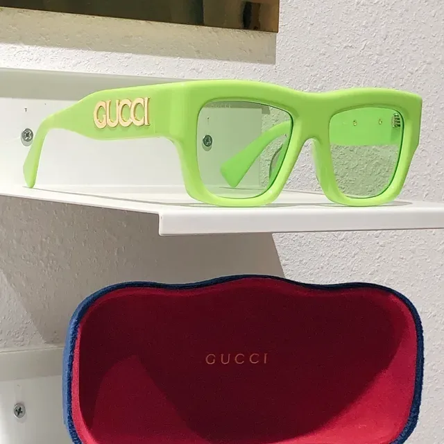 Gucci Screener Laranja Óculos de Sol Bold Retangular 5
