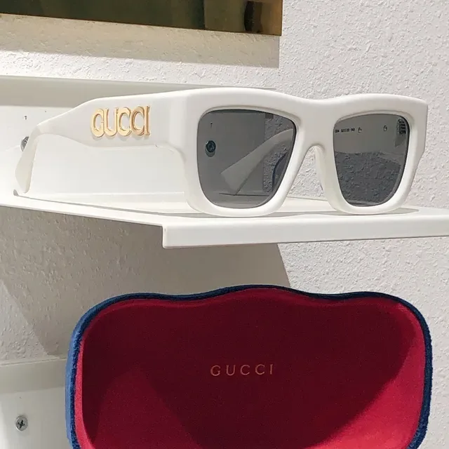 Gucci Screener Laranja Óculos de Sol Bold Retangular 6