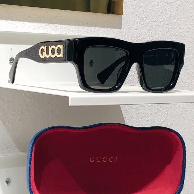 Gucci Screener Laranja Óculos de Sol Bold Retangular 8