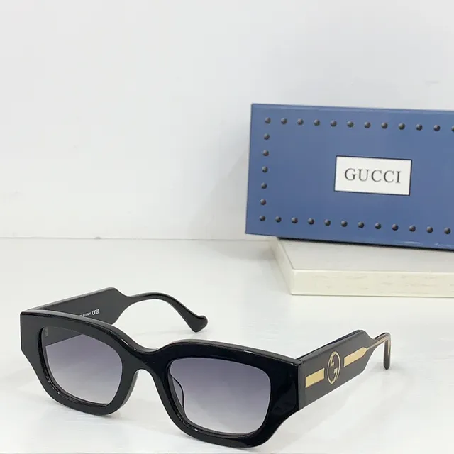 Gucci Screener Vermelho Rosa Moldura Retangular de Acetato Grosso Patas Óculos de Sol 5
