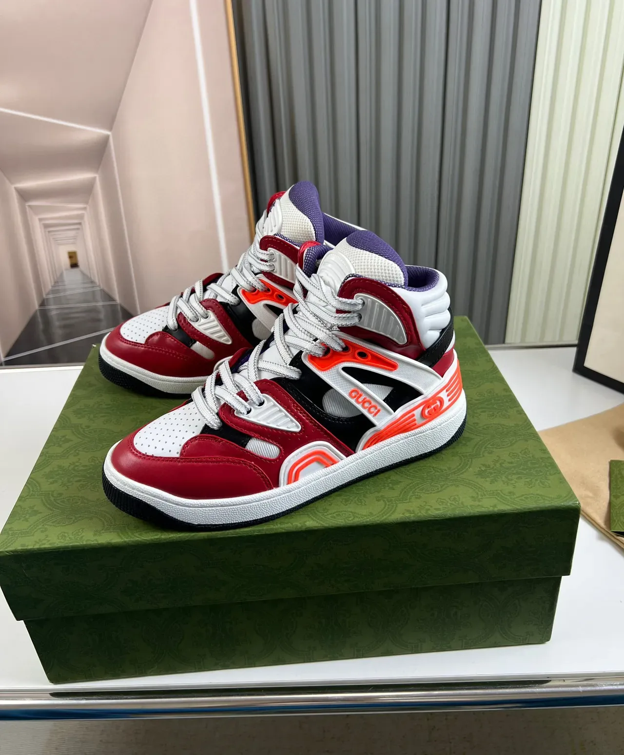 Gucci Screener Zapatillas Lifestyle Rojo Blanco Naranja Negro 8