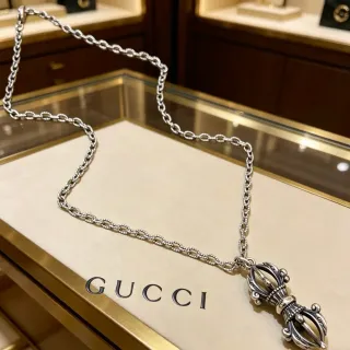 Gucci সিলভার বীড লিংক চেইন নেকলেস
