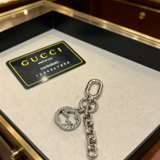 Gucci Silver Interlocking G Logo Rope-Textured Border Jewelry
