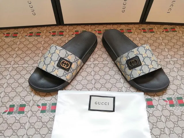 Gucci Slide GG Monogram Canvas Black Slippers 5