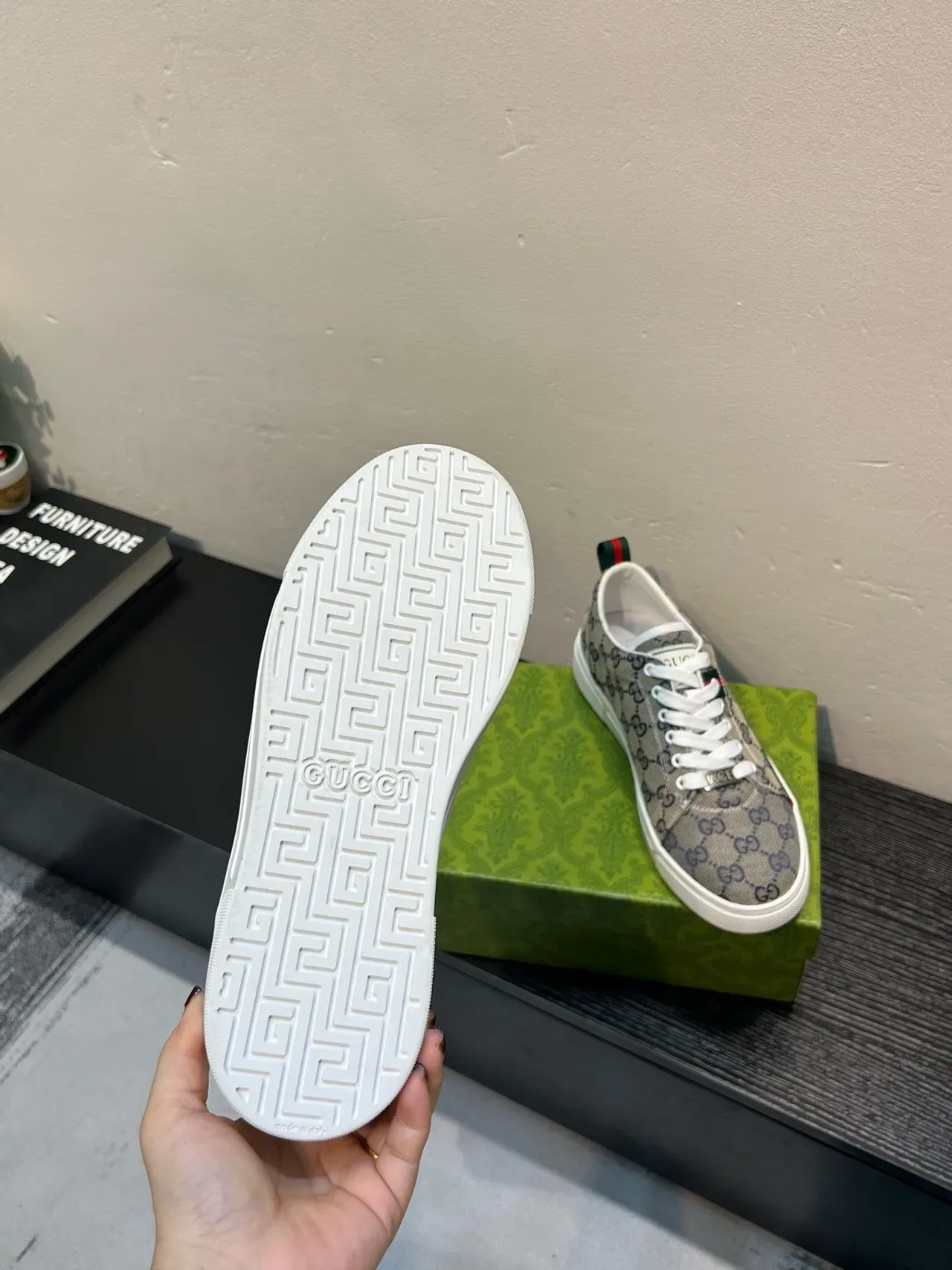 Gucci Tennis 1977 Beige GG Supreme Canvas Zapatillas Lifestyle 9