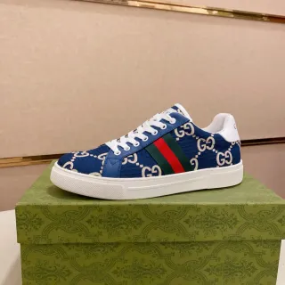 Gucci Tennis 1977 Navy GG Monogram Web Stripe Zapatillas Lifestyle