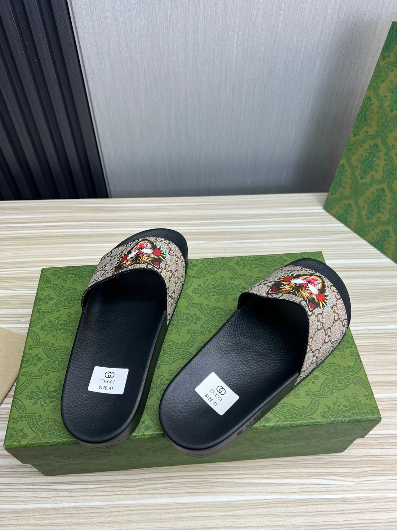 Gucci Tiger GG Canvas Slide Slipper 6