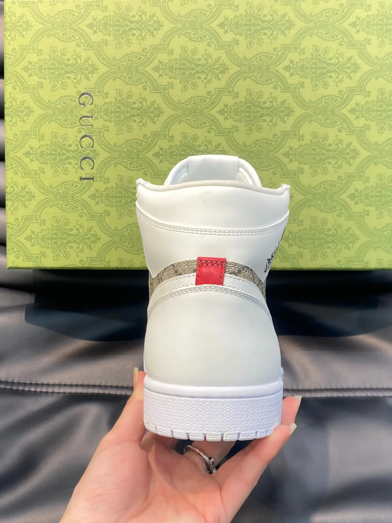 Gucci x Nike Air Jordan 1 Branco GG Monograma Lifestyle Sneakers 7