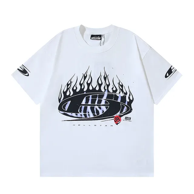 Hellstar Flame Graphic White T-Shirt 6