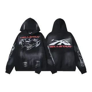Hellstar Graphic Print Black Oversized Hoodie