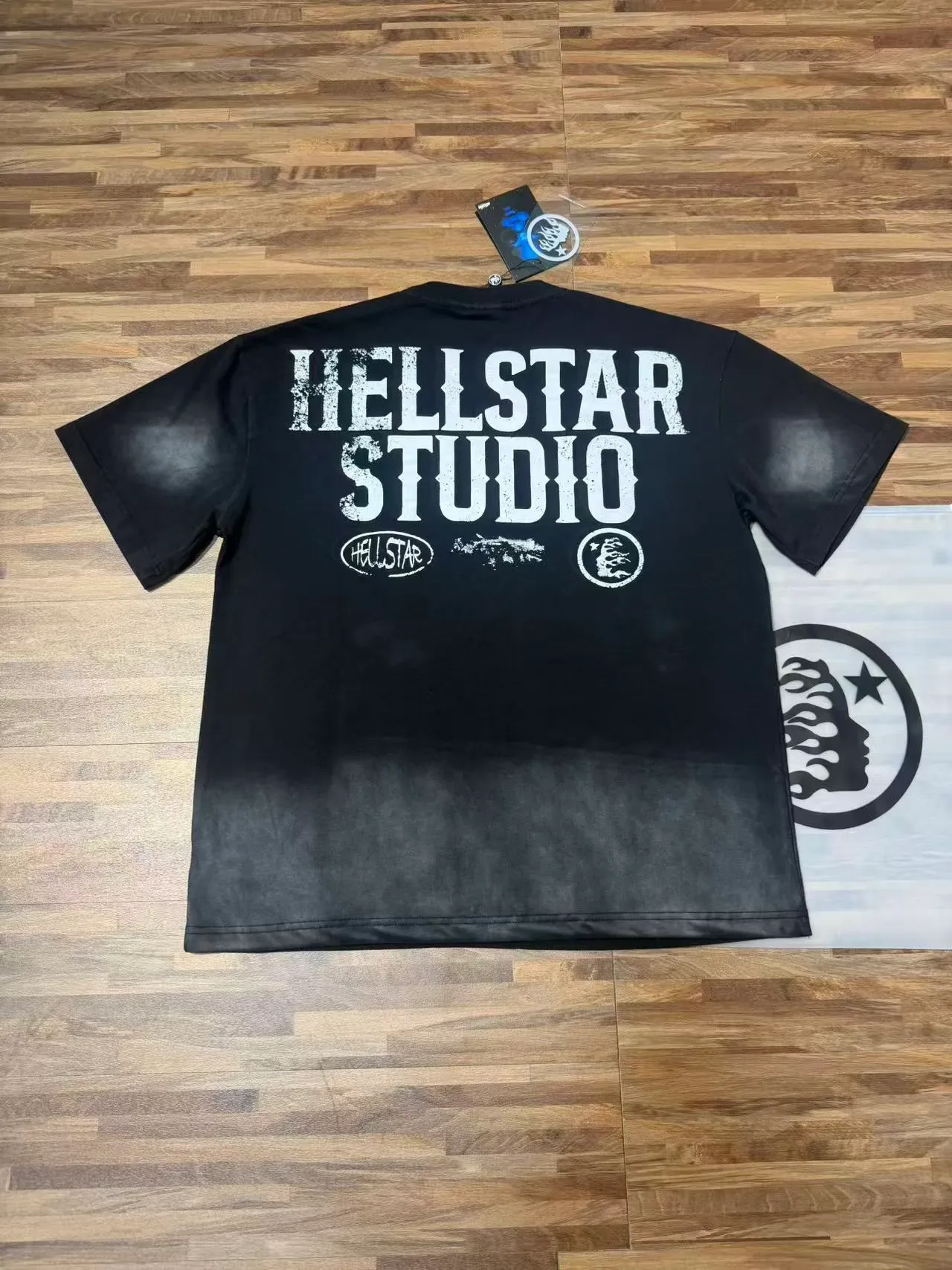 Hellstar 图案印花宽松黑色T恤 3