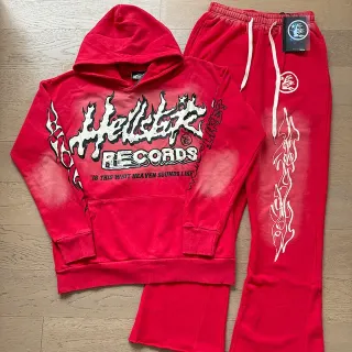 Hellstar Records Flame Graphic Red Tracksuit
