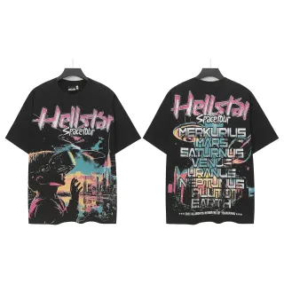 Hellstar Spacetour Oversized Graphic Print Black T-Shirt