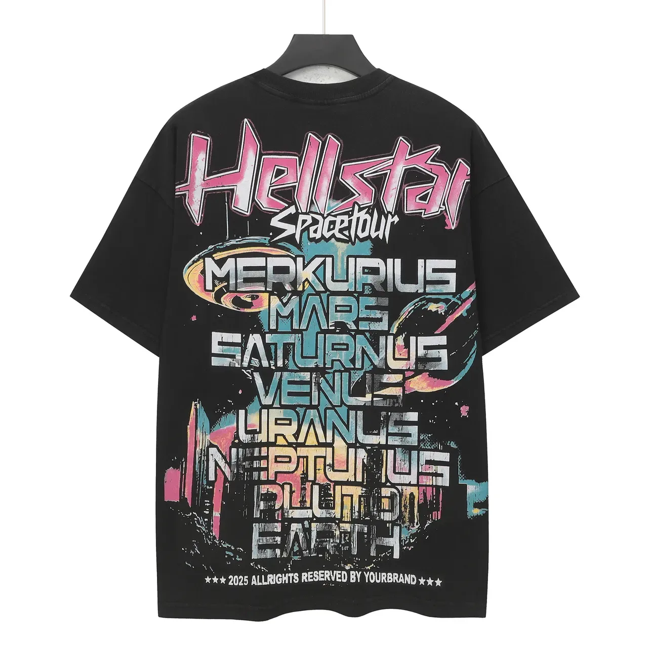Hellstar Spacetour 宽松图案印花黑色T恤 2