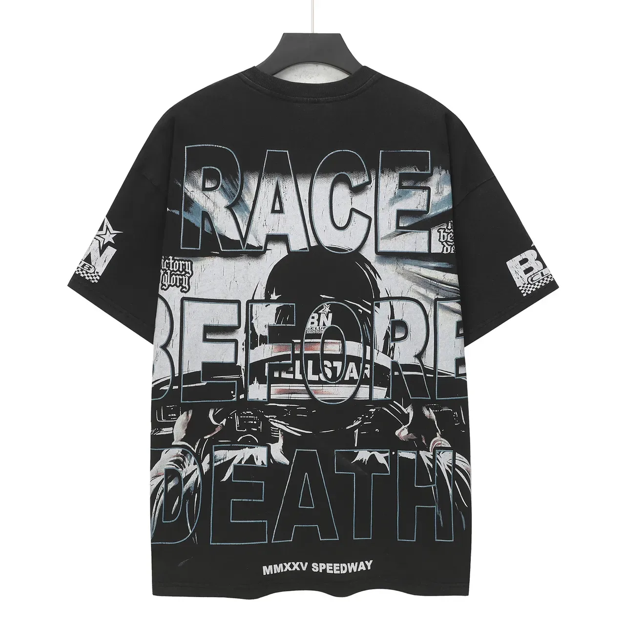 Hellstar Speedway Racer 黑色宽松印花T恤 2