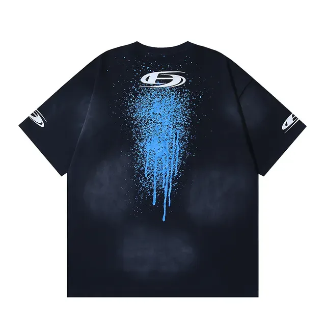 Hellstar Studios Spray-Drip Graphic Black T-Shirt 4