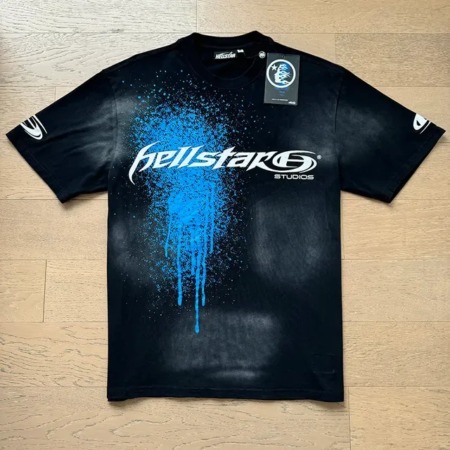 Hellstar Studios Spray-Drip Graphic Black T-Shirt 6