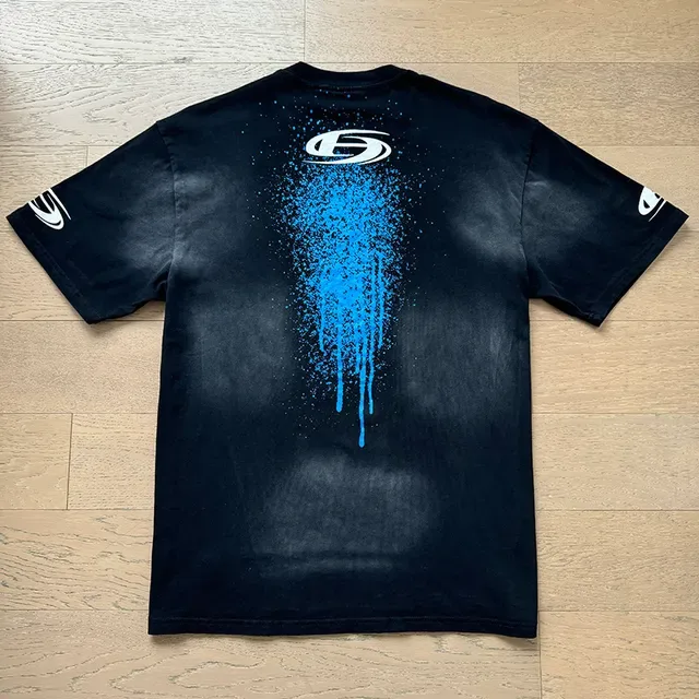 Hellstar Studios Spray-Drip Graphic Black T-Shirt 8