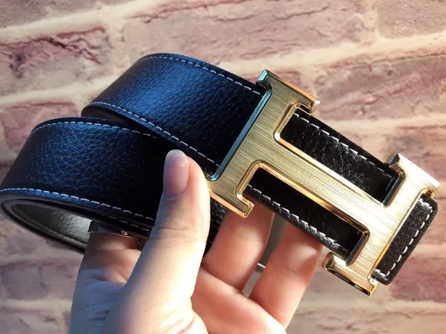 Hermès Black Gold Double-H Buckle Reversible Leather Belt 3