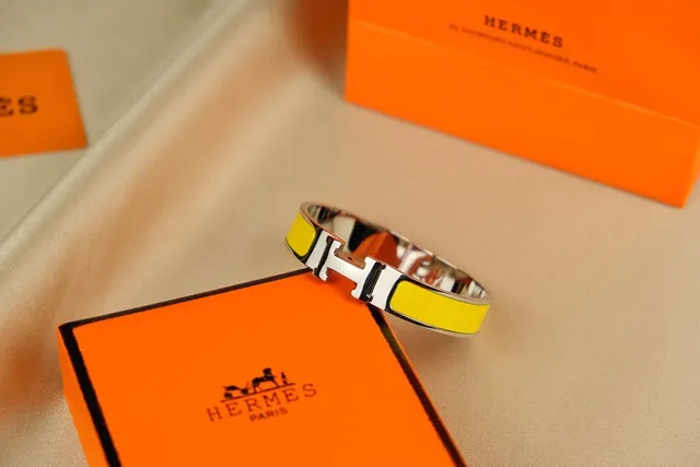 Hermès Clic H 薰衣草搪瓷银调金属手链 4