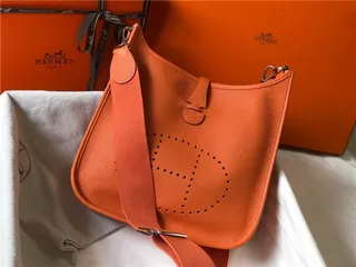Hermès Evelyne Perforado H Logo Naranja Bolsa bajo el brazo 8