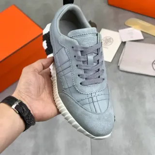 Hermès Gray Quilted Suede Lifestyle Sneaker
