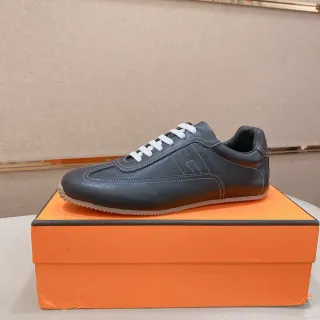Hermès H-Racer গাঢ় ধূসর চামড়ার লাইফস্টাইল স্নিকার