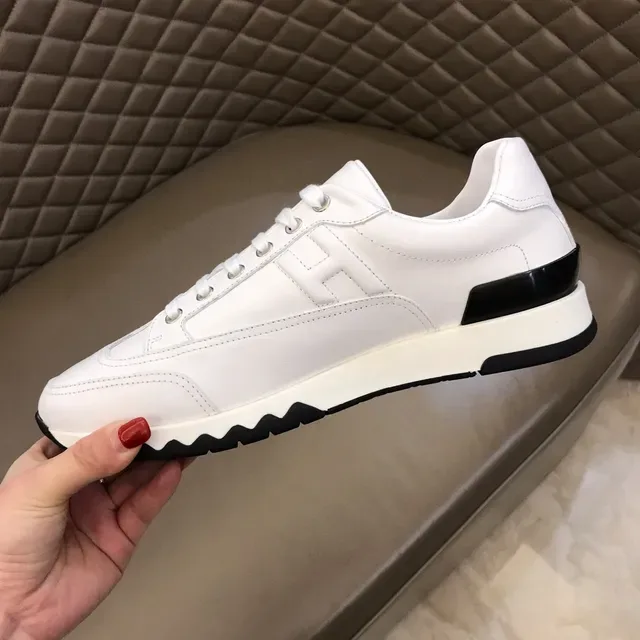 Hermès H 白黑生活方式运动鞋 4