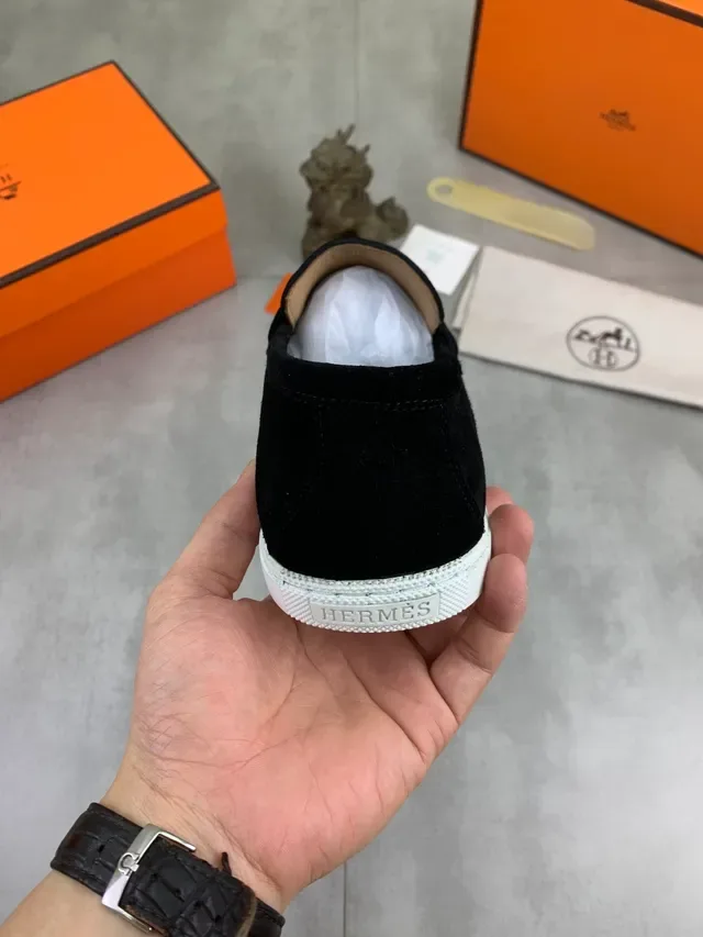 Hermès Oran H-Buckle Loafer Noir daim 3