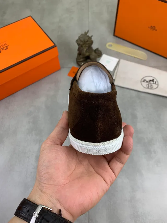 Hermès Oran বাদামি স্যুড H-Buckle লোফার 3