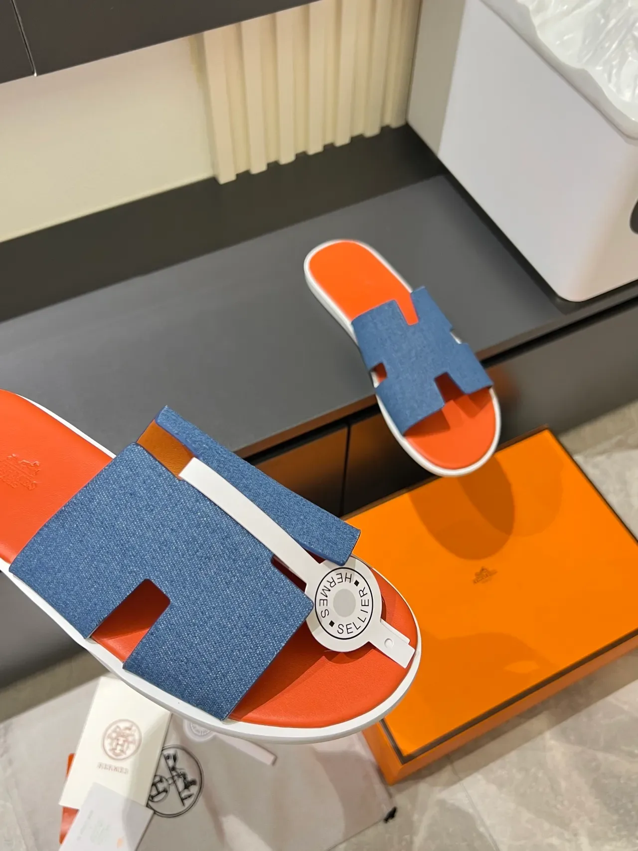 Sandálias Hermès Oran Denim H-Strap 2