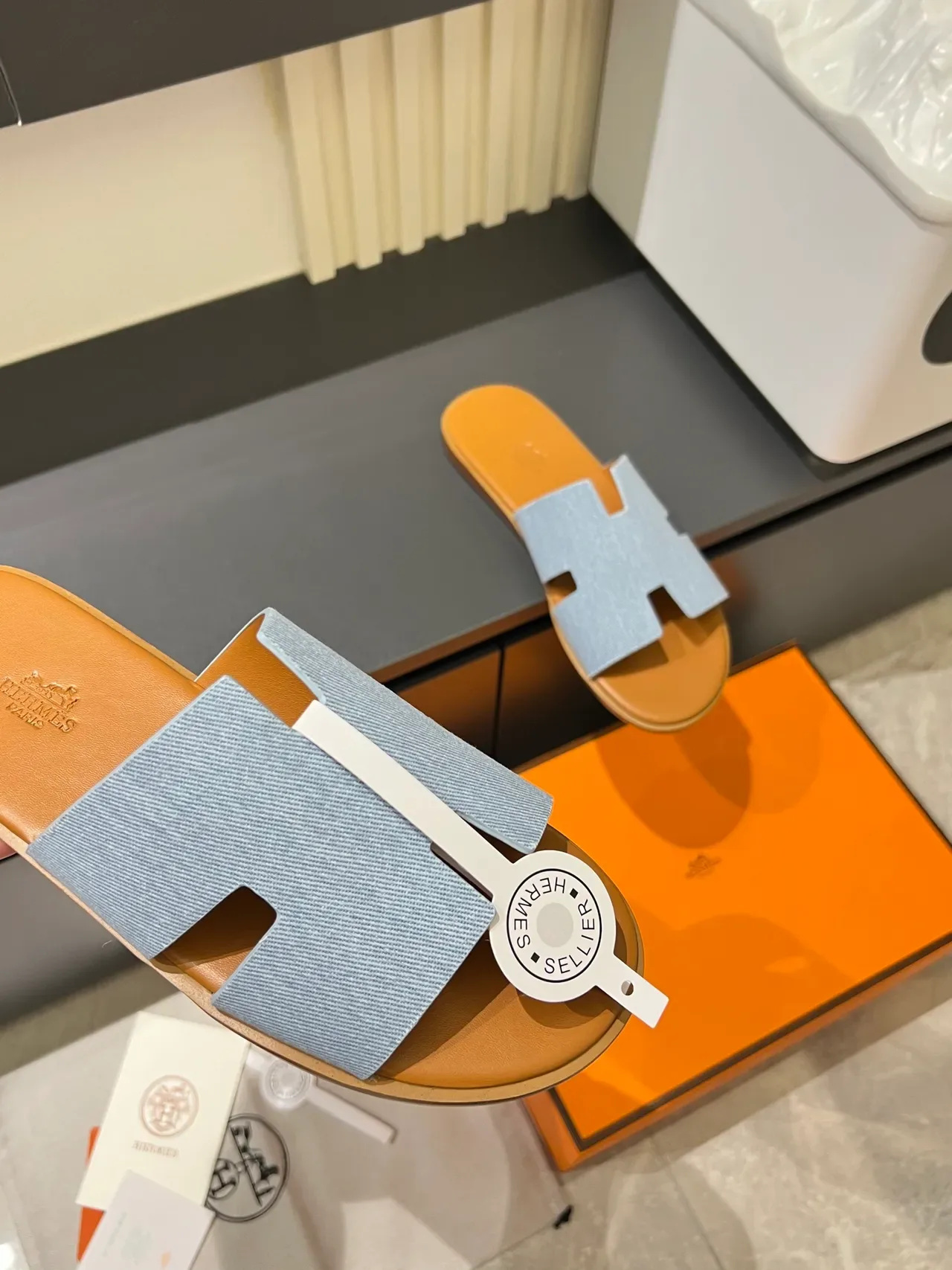 Sandálias Hermès Oran Denim H-Strap 4