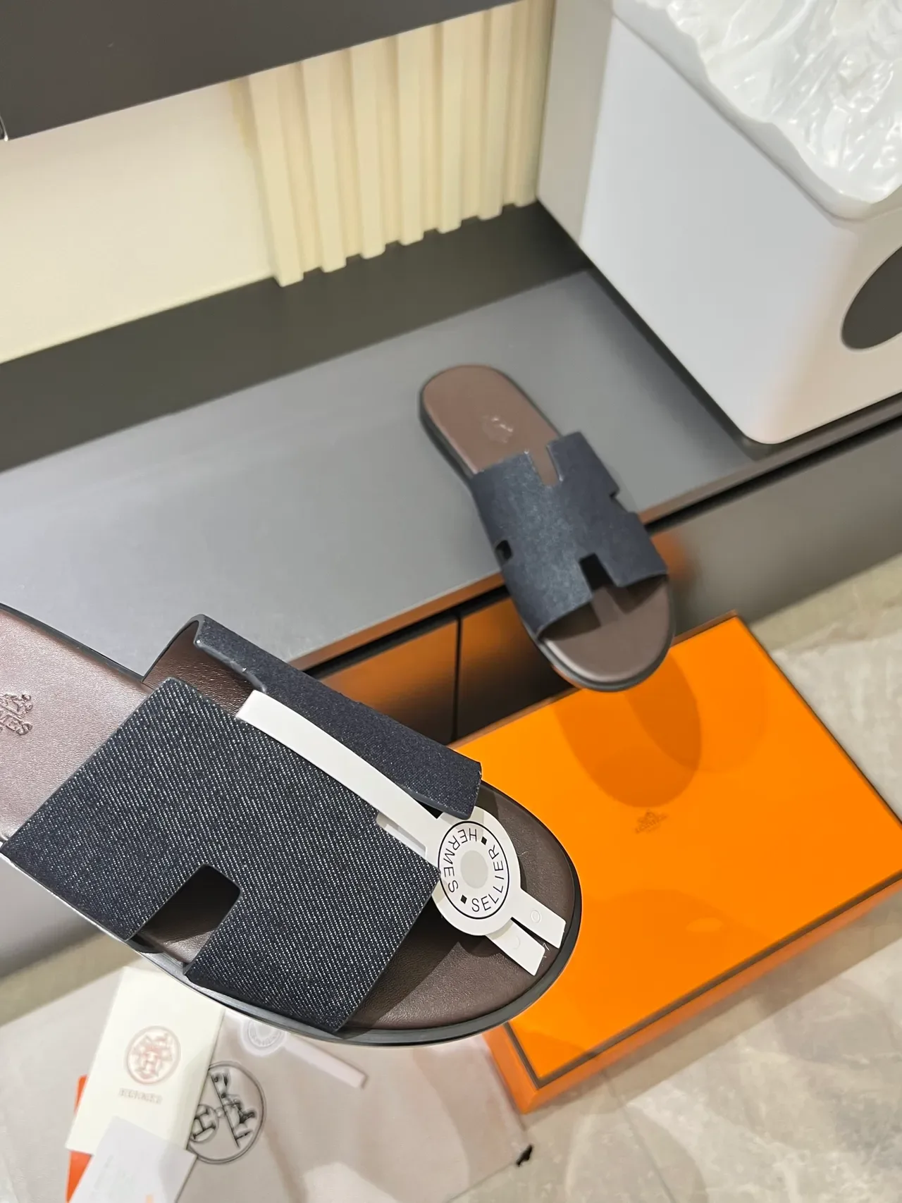 Sandálias Hermès Oran Denim H-Strap 6