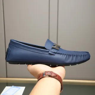 Hermès Oran Loafer Navy Blue Leather Loafers