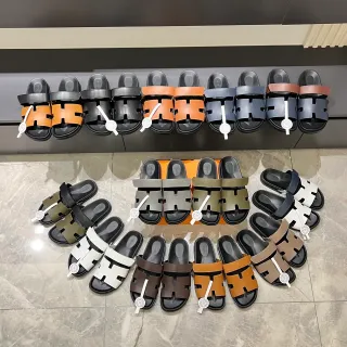 Hermès Oran H-Strap 皮革凉鞋