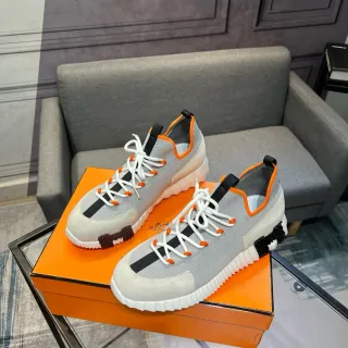 Hermès Oran স্নিকার ধূসর সাদা কমলা কালো লাইফস্টাইল স্নিকার
