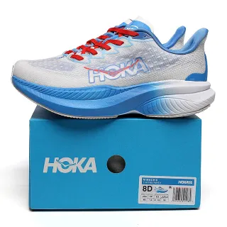Hoka Mach 6 White Blue Red दौड़ने के जूते