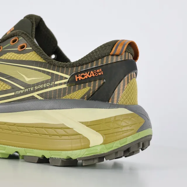 Hoka Mafate Speed 2 Army Green Lime Green Trail Running Shoes 4
