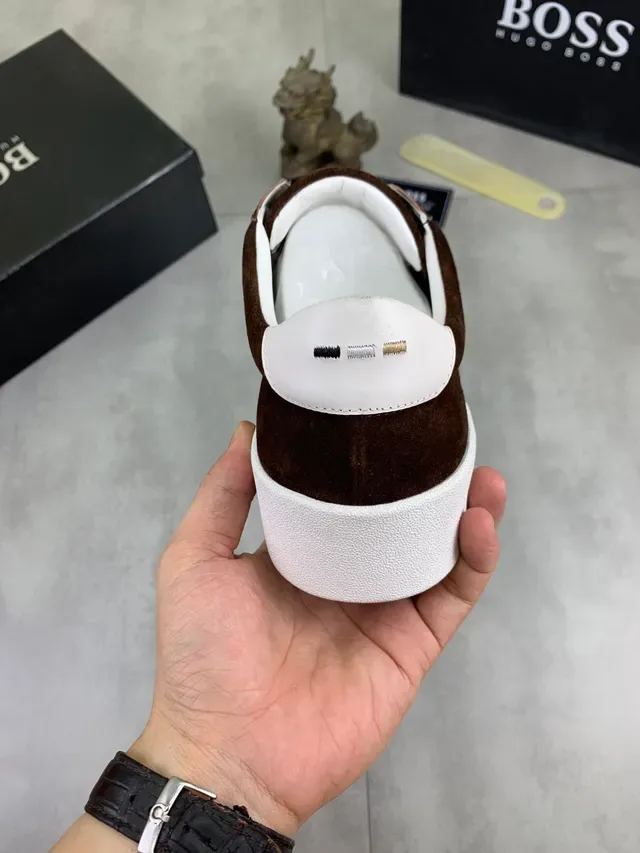 Hugo Boss Brown Suede and Leather Panelled Lifestyle Sneaker 3