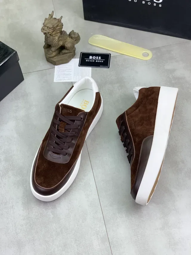 Hugo Boss Brown Suede and Leather Panelled Lifestyle Sneaker 5