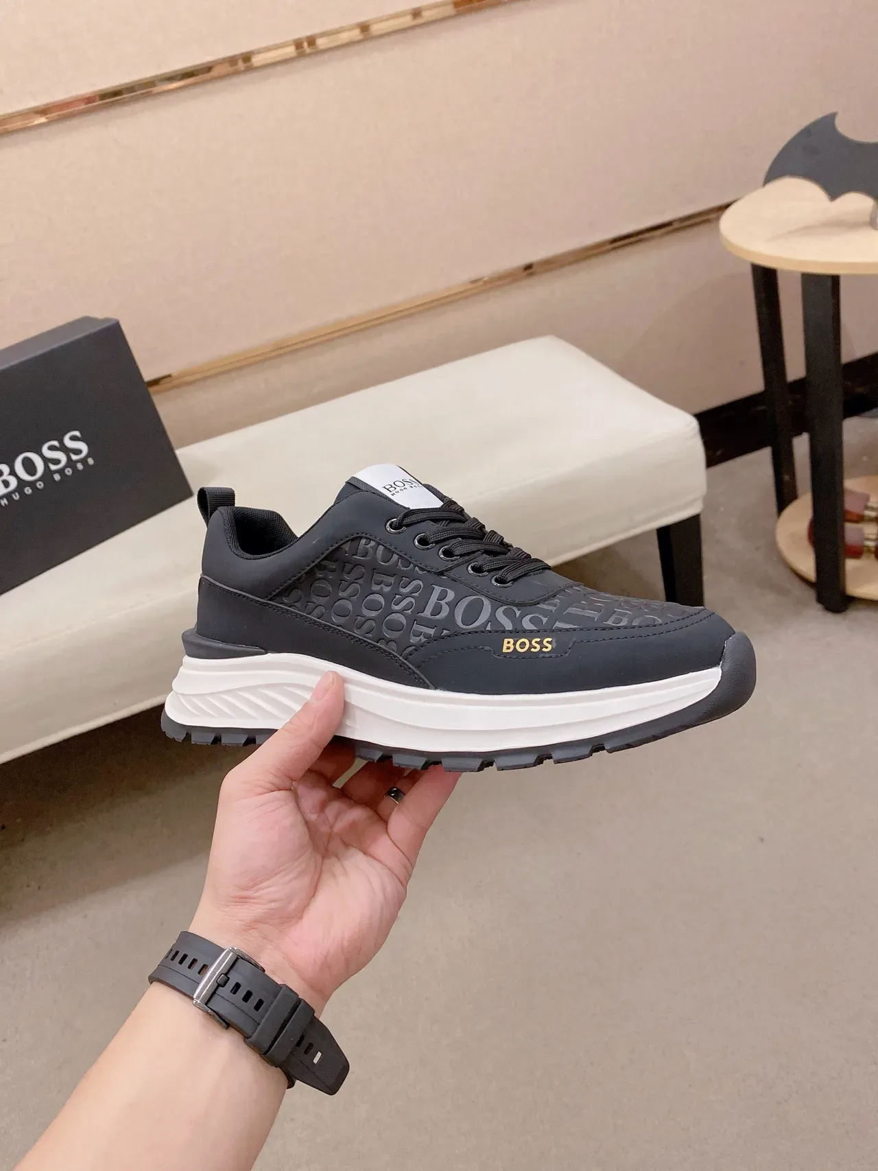 Hugo Boss Monogram Black and White Lifestyle Sneakers 2