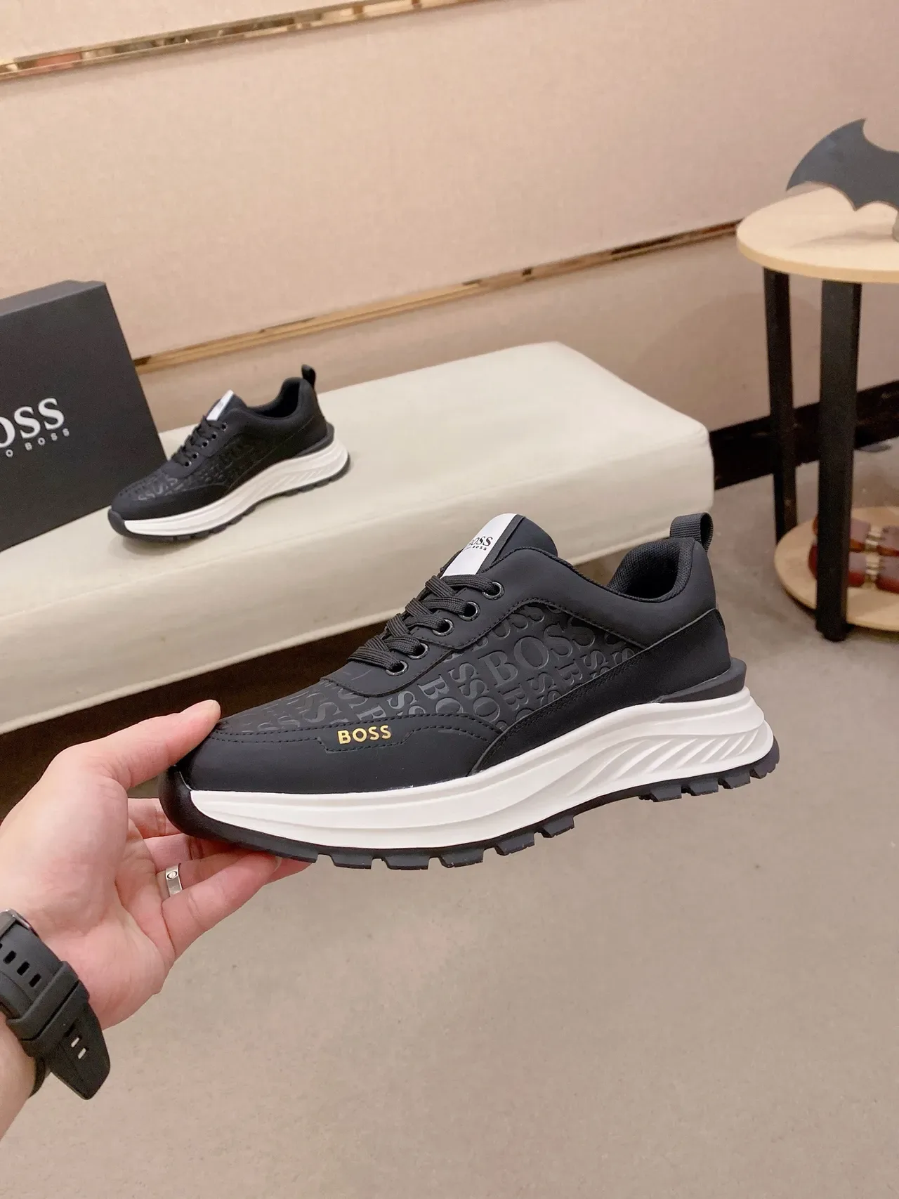 Hugo Boss Monogram Black and White Lifestyle Sneakers 3