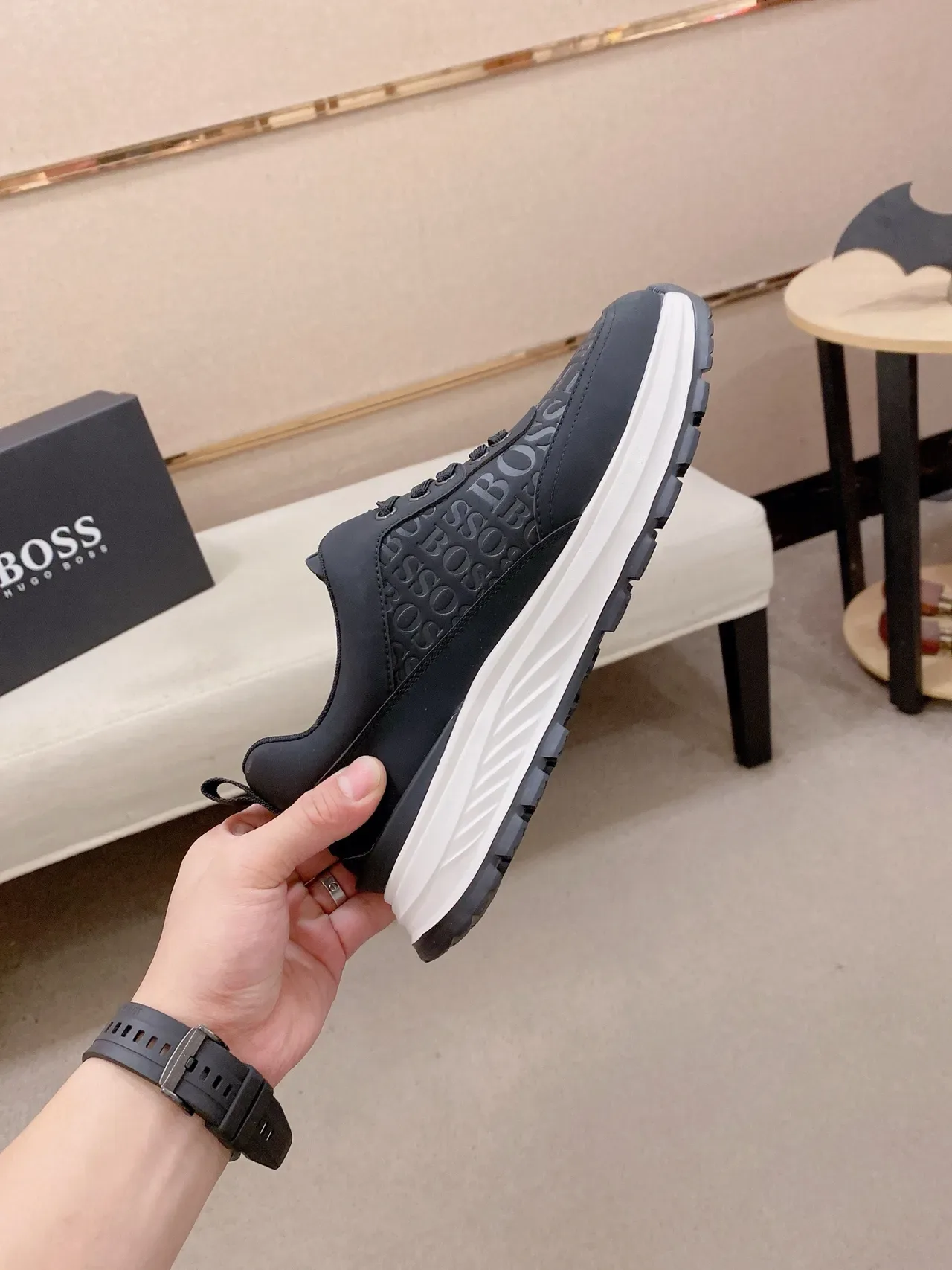 Hugo Boss Monogram Black and White Lifestyle Sneakers 5