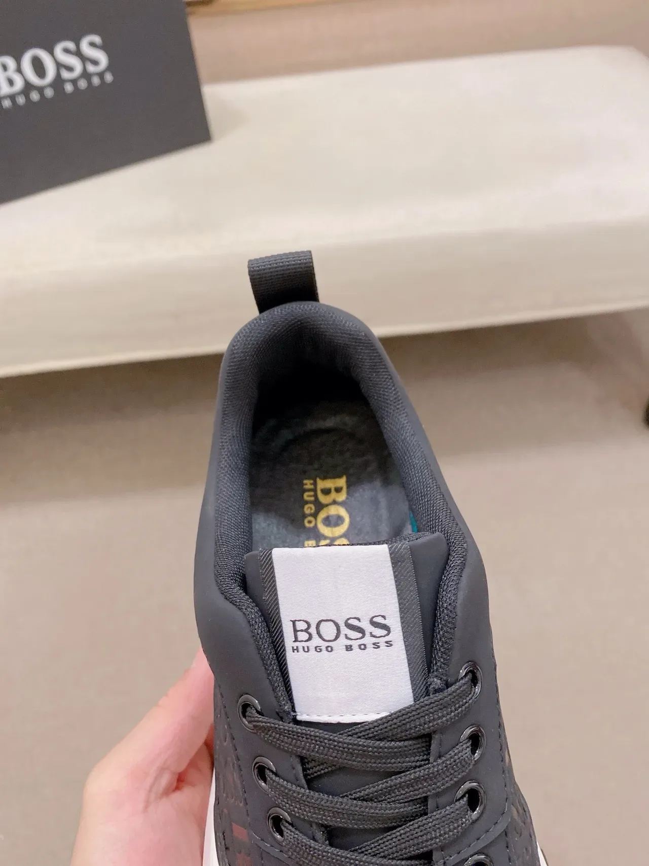 Hugo Boss Monogram Black and White Lifestyle Sneakers 6