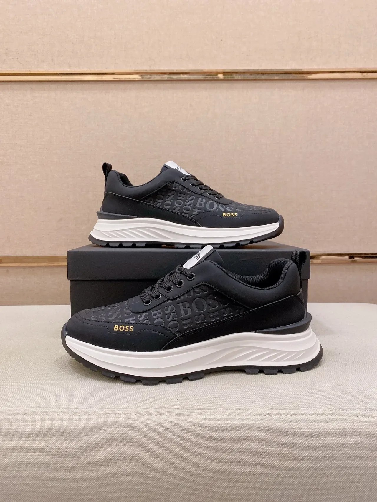 Hugo Boss Monogram Black and White Lifestyle Sneakers 7