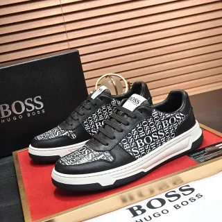 Hugo Boss impression monogramme noir et blanc sneakers lifestyle