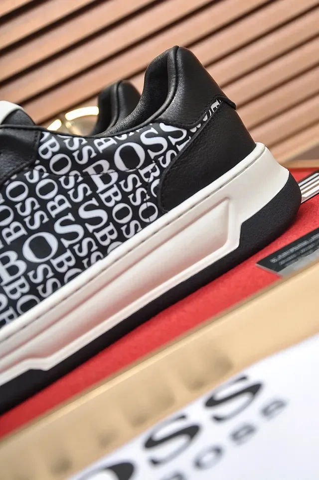 Hugo Boss मोनोग्राम-प्रिंट काला और सफेद लाइफस्टाइल स्नीकर 2