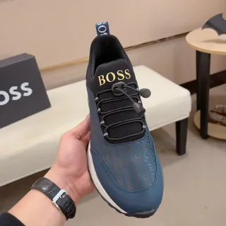 Hugo Boss মোনোগ্রামড নীল এবং কালো Bungee-Lace লাইফস্টাইল স্নিকার